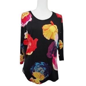 Aritzia Babaton floral water color top M